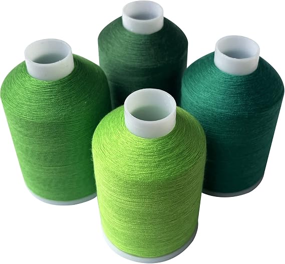 Sewing Thread 4 Colors Set 40s/2 for Sewing Machine,Quilting,Hand Sewing Total 4000yards (Green Series)