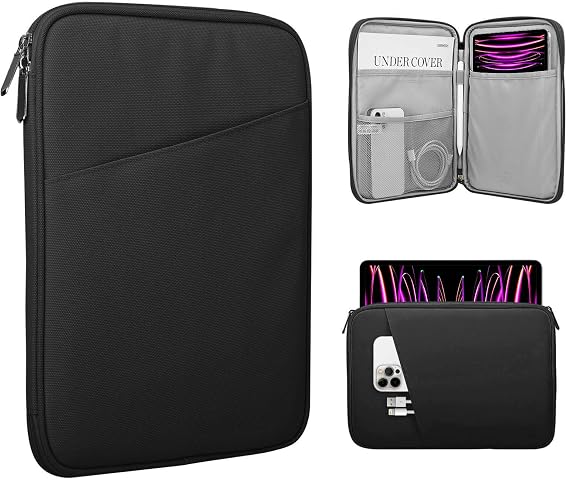 TiMOVO 13 Inch Tablet Sleeve with Pocket, Black