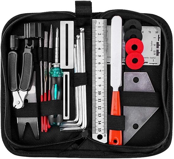 Guitar Repair Kit Guitar Accessories Guitar Care Set Cleaning Configuration Cleaning Maintenance Tools Set Tool Stainless Steel Tools Wrench String Action Ruler Ukulele Bass Banjo