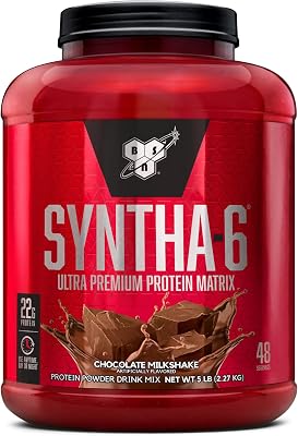 BSN SYNTHA-6 Whey Protein Powder, Micellar Casein, Milk Protein Isolate, Chocolate Milkshake, 48 Servings Packaging May Vary