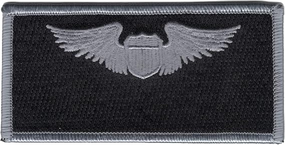 Air Force Pilot Wings Name Collectible Novelty Patch Silver and Black