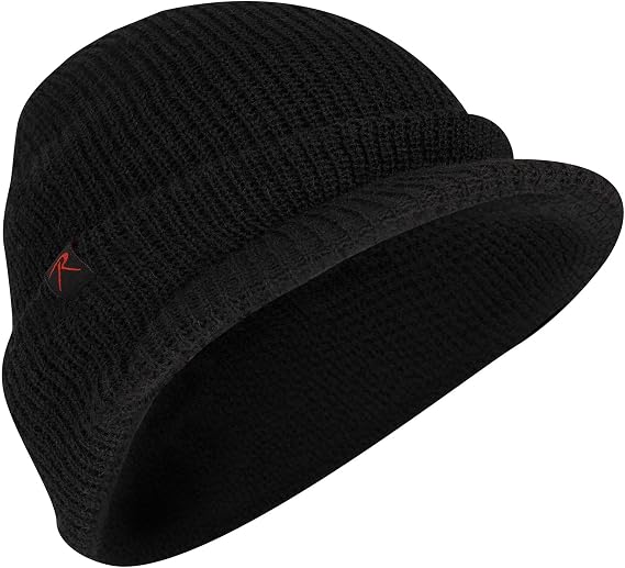 Rothco Wool Watch Cap with Brim Wool Beanie Hat with Visor Great for Winter Activities