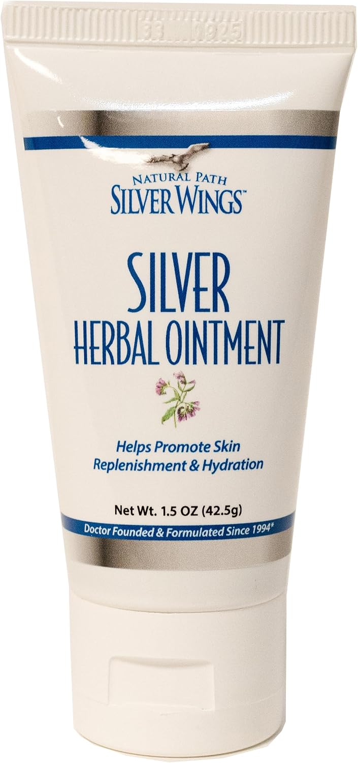 Natural Path Silver Wings Silver 250ppm Herbal Ointment 1.5 oz. Skin Healing & Nourishing