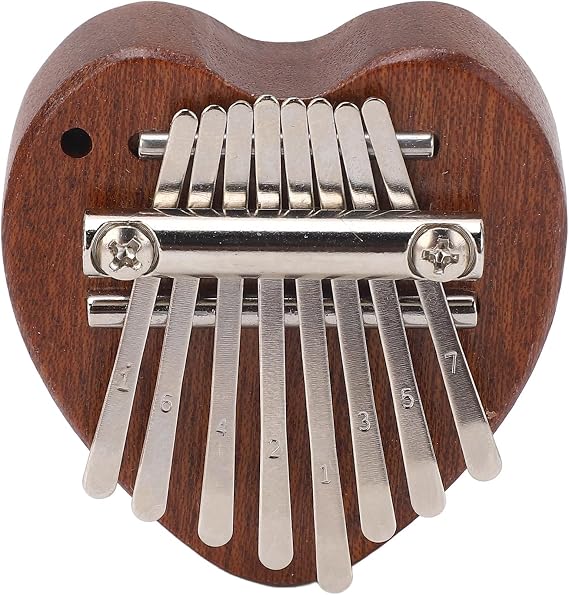 Mini Kalimba, 8 Key Thumb Piano Clear and Pleasant Sound Easy to Play Portable Thumb Piano with Hanging Rope Pianos Folk & World (XA65 Heart Shape