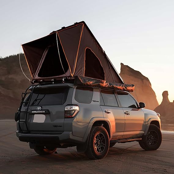 Outdoor Hard Shell Roof Tent, Truck SUV Camping Roof Tent with Ladder Waterproof Hard Shell Tent Overland Roof Tent for Cars Trucks SUVs Camping Travel Mobile