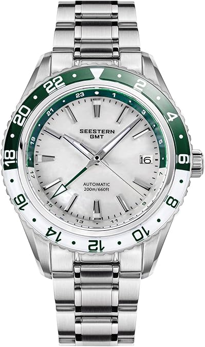 Seestern GMT S456.GW Sapphire Crystal Glass 200m Mens Sport Mechanical NH34 Movement Watch