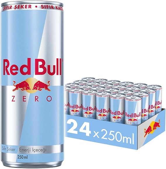Red Bull Enerji İçeceği Zero, Sıfır Şeker, 250 ml x 24 Adet