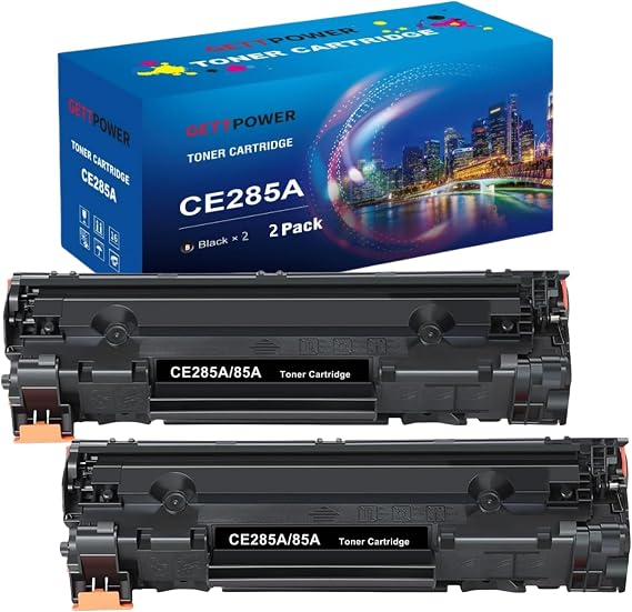 85A Black Toner Cartridge, CE285A Black Toner Cartridge P1102w Ink Cartridge Compatible for HP LaserJet Pro P1102w, M1132, M1212nf, M1214nfh, M1217nfw Printers-2 Pack