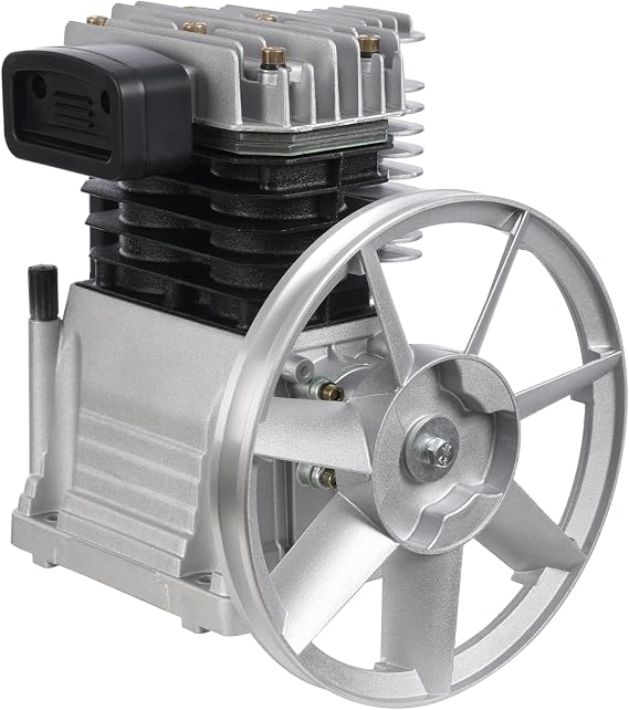 3HP 2.2KW Air Compressor Pump Head,1.0Mpa 250L/min Single Stage Twin Cylinder Motor with Silencer and Screw,2065 Air Compressor Head Replacement
