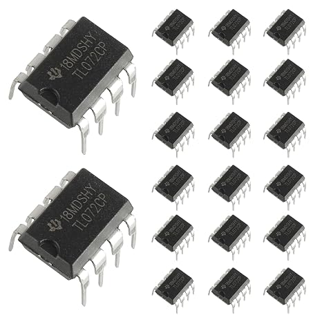 BOJACK TL072 072 Low Noise JFET Dual DIP8 Delay Op Amps Operational Amplifiers IC Chip (Pack of 20)