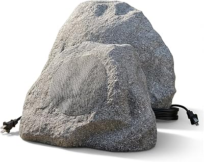 6.5 Bluetooth 5.4 Outdoor Rock Speakers, 450 Watt IPX6 Waterproof Wireless Multi-Sync up to 200 Speakers Auto-Pairing Auracast Networking Tech for Backyard GardenPair, Gray 6.5 Inch