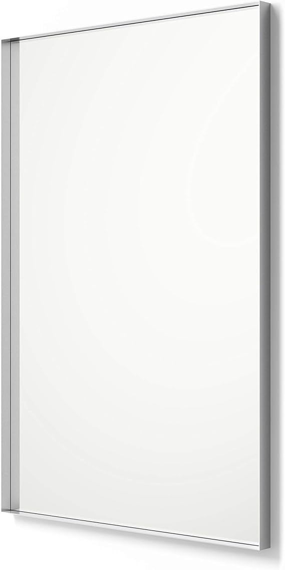 Better Bevel 30" x 40" Rectangle Framed Mirror | Bathroom Wall Mirror | Made in USA | Steel Frame, Silver Finish