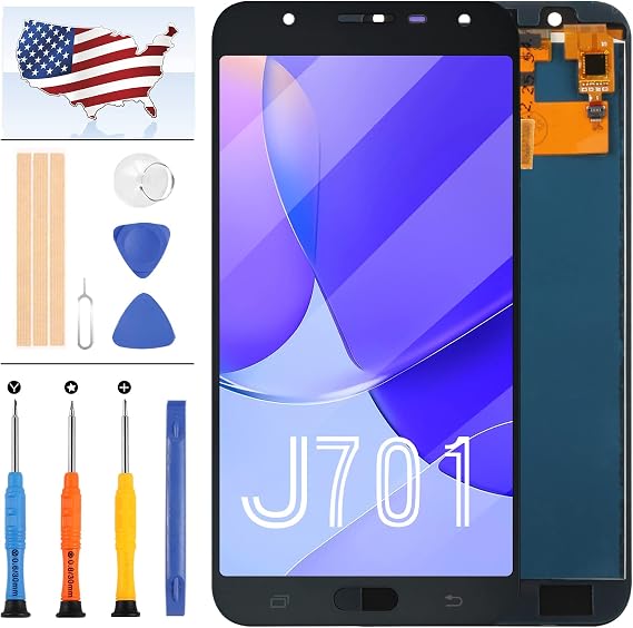 for Samsung Galaxy J7 Neo 2017 Screen Replacement J7 Nxt SM-J701 J701M LCD Touch Digitizer J7 Core SM-J701F LCD Display Parts for Samsung J701 Assembly Glass Lens Repair Kits (TFT Black)