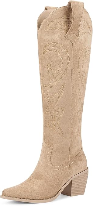 wetkiss Women's Knee High Cowboy Boots