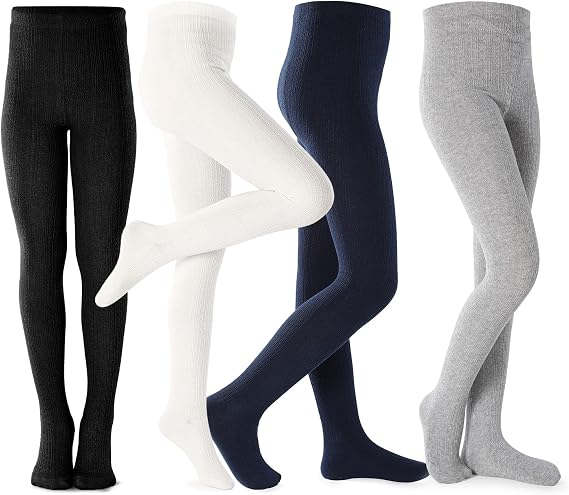 Petrass Girls Tights Toddler Cable Knit Cotton Footed Seamless Dance Ballet Baby Girls' Leggings 3/4 Pack