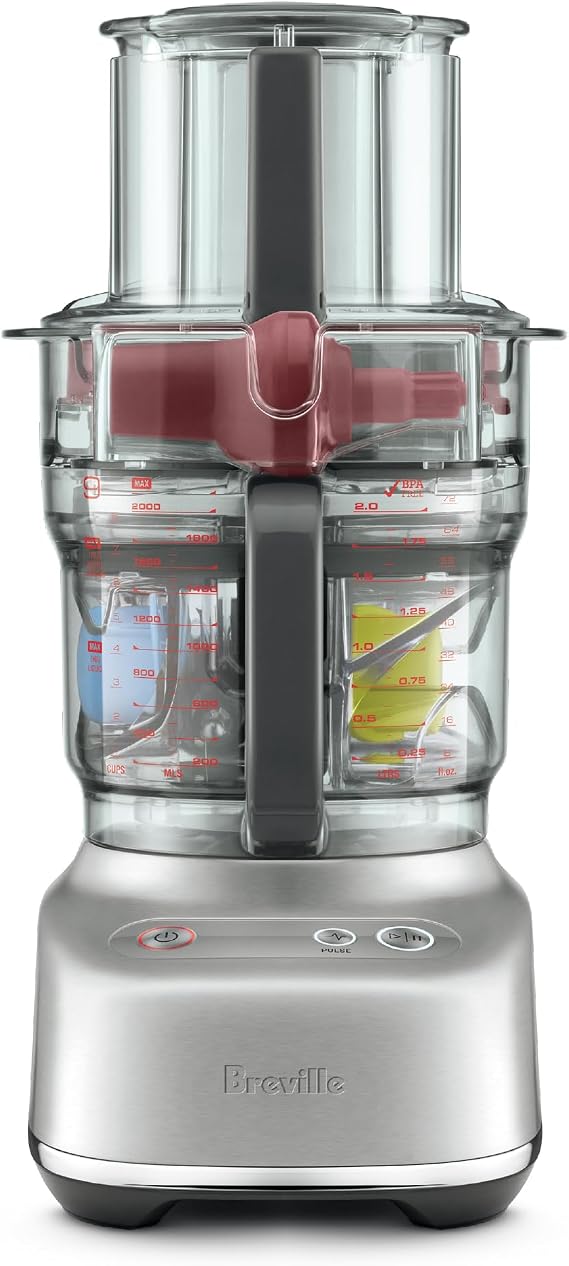 Breville BFP638 Paradice 9 Processor and Dicer, Brushed Stainless Steel | Chop, slice, shred and dice ingredients into precise, uniform pieces with this compact food preparation kit | 9 cup capacity