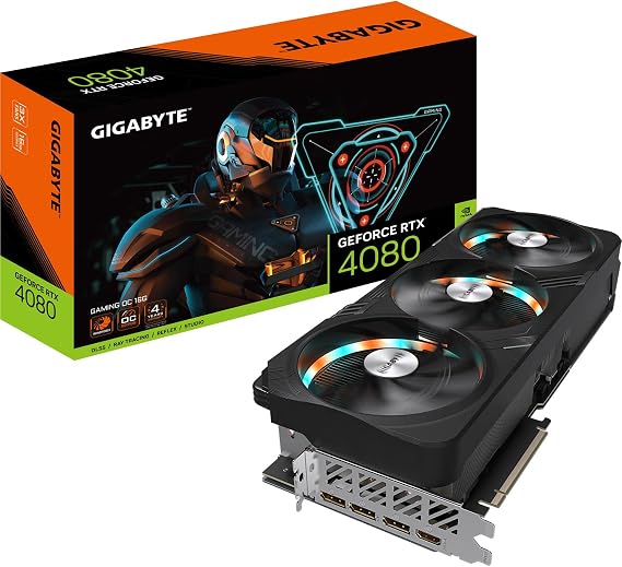 GIGABYTE GeForce RTX 4080 Gaming OC 16GB Graphics Card - 16GB DDR6X, 192bit, PCI-E 4.0, Core 2535Mhz, RGB, Anti-sag Bracket, DP 1.4, HDMI 2.1a, NVIDIA DLSS 3, GV-N4080GAMING OC-16GD