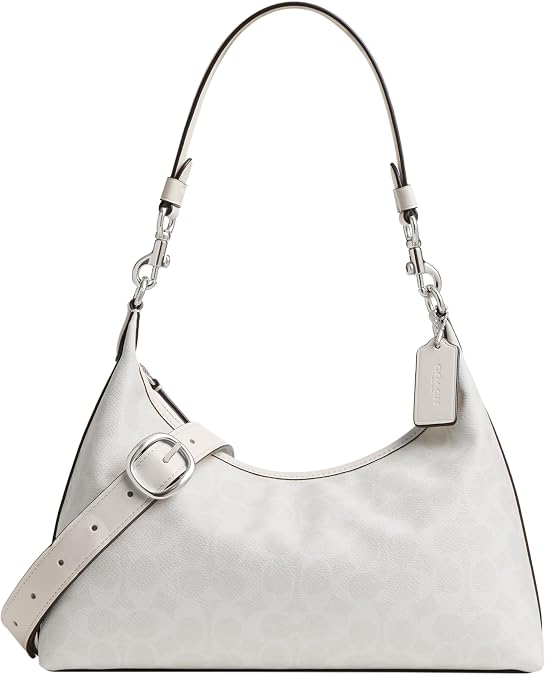 COACH Women's Juliet Shoulder Bag in Signature Canvas, Lh/White Chalk