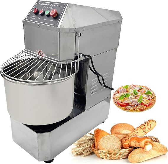 Electric Dough Mixer Commercial Dual Speed Dual Action Dough Kneader 30L Pizza Bread Flour Mixing Machine with Stainless Steel Bowl Multifunctional Flour Mixer for Bakeries Pizzeria Home 110V