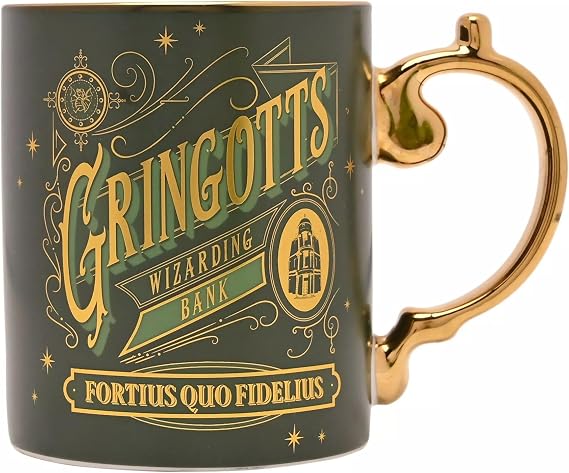 Widdop Warner Bros Harry Potter Mug - Iconic Gringotts Bank Design - Novelty Ceramic Tea & Coffee Cup - Official Collectable Merchandise - Premium Gift for Fans, Birthdays & Other Occasions