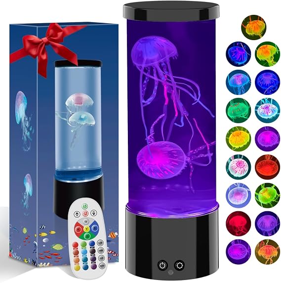 AONESY Jellyfish Lamp with 17 Colours & 4 Modes: Jelly Fish Light Lamp Remote Control | Jellyfish Light Lamp for Bedroom, Home Decor | Jellyfish Lamp Large for Relaxion Whisper Quiet Operation [Energy Class G]