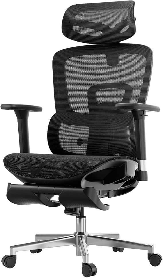 Hbada Ergonomic Office Chair with 3D Adjustable Armrests, Adjustable Lumbar Support High Back for Computer Chair, Big and Tall Mesh Office Chair, Home Office Desk Chairs, Black