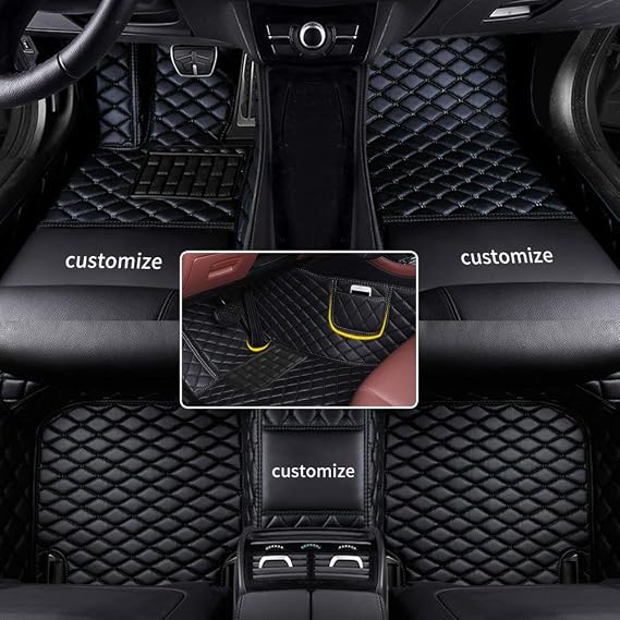 car Floor Mats fit for Dodge RAM 1500 1999-2027 Custom Style Luxury Leather All Weather Protection Floor Liners Black-Color