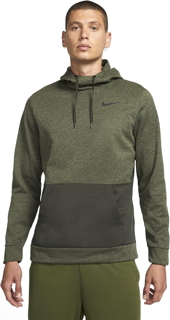 Nike Men's Therma Pullover Training Hoodie (Medium, Sequoia/Rough Green/Heather/Black)