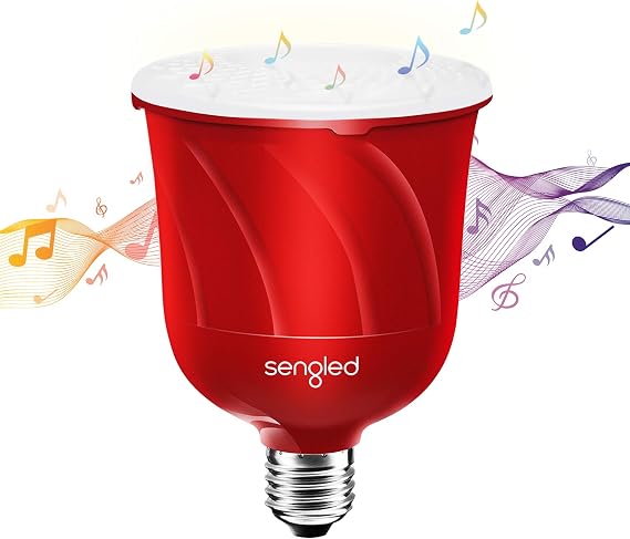 Sengled Pulse Master Speaker Bulb, Smart Bulb E27 Screw with Wireless Bluetooth JBL Speaker, App Controlled LED Music Light Bulb, Work with Amazon Alexa, Candy Apple Red [Energy Class A+]