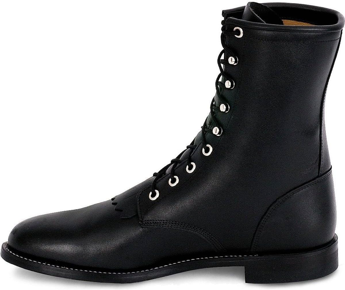JUSTIN Boots Womens Black Kiddie Lace Up Casual Boots Ankle - Black