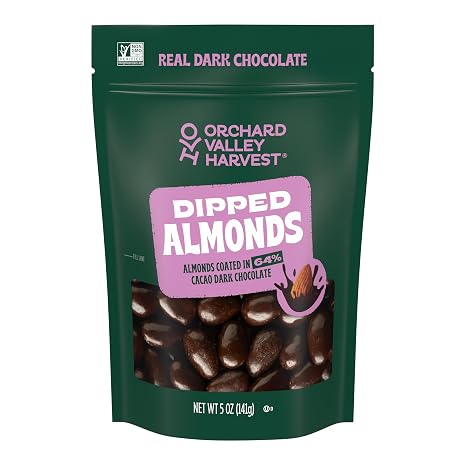 Orchard Valley Harvest Dark Chocolate Dipped California Almonds, 5 oz