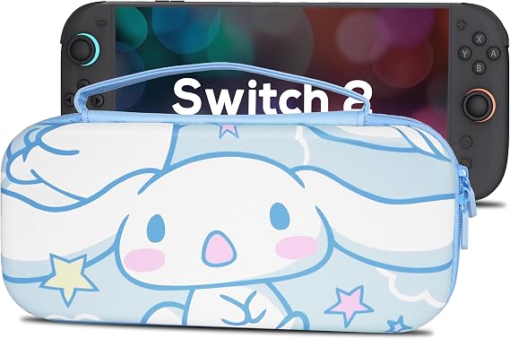 TIKOdirect Carrying Case for Switch2, Cute Portable Travel Bag with 10 Game Card Slots Inner Storage Bag for Switch Console Joy-Con & Accessories, Blue