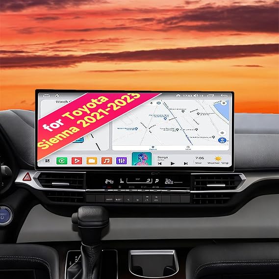 8CORE 8+128GB Android 14 Car Radio Stereo for Toyota Sienna 2021 2022 2023, 12.4 Inch Touch Screen Head Unit Dash Kit with Wireless CarPlay Android Auto, GPS Navigation Bluetooth SWC WiFi 5G DSP