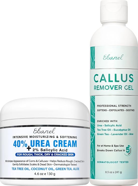 Ebanel Bundle of 40% Urea Cream and Callus Remover Gel