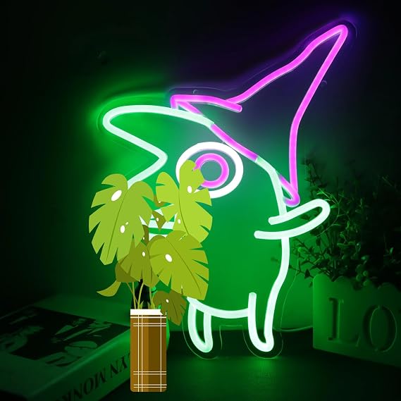 Cartoon Green Alien Neon Sign for Bedroom Anime Game Room Man Cave