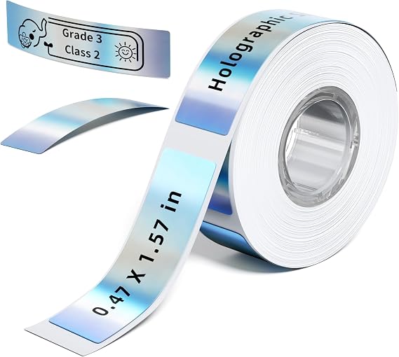 Phomemo Labels, D30/D30D Thermal Labels, Silver Laser Label 12mm X 40mm