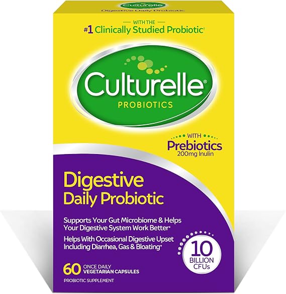 Culturelle Daily Probiotic, 60 count Digestive Health Capsules | Works Naturally with Your Body to Keep Digestive System in Balance* | With the Proven Effective Probiotic