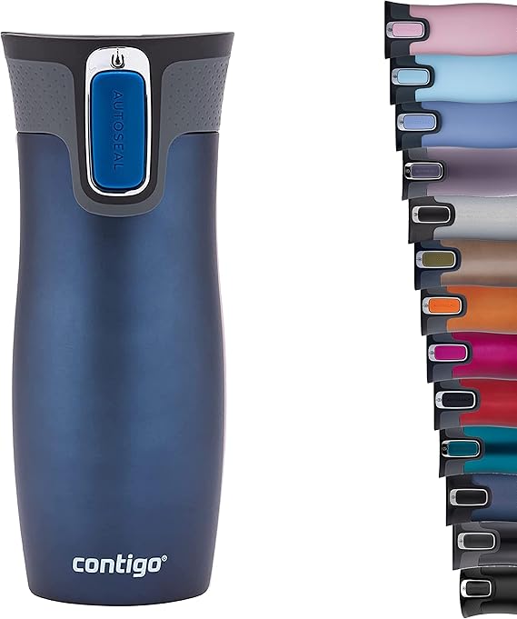 Contigo West Loop Autoseal Travel Mug, Stainless Steel Thermal Mug, Vacuum Flask, Leakproof Tumbler, Coffee Mug with BPA-Free Easy-Clean Lid