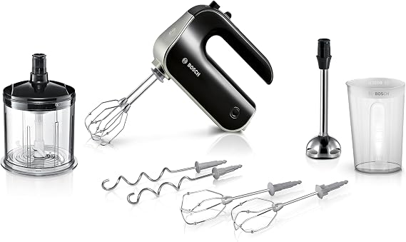 Bosch Hausgeräte MFQ4885DE 2 Rührbesen 2 Edelstahl-Knethaken Schwarz 575 W