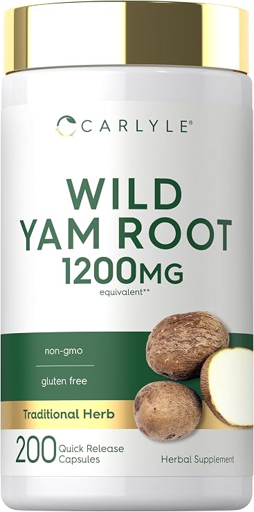 Carlyle Wild Yam Root Capsules | 200 Count | Traditional Herbal Extract | Non-GMO, Gluten Free