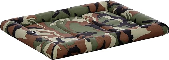 MidWest Homes for Pets Small QuietTime MAXX Ultra-Rugged Dog Bed, Water & Odor Resistant, Bolstered Edge, Non-Slip Bottom, Fits 61 cm Crates, Camo
