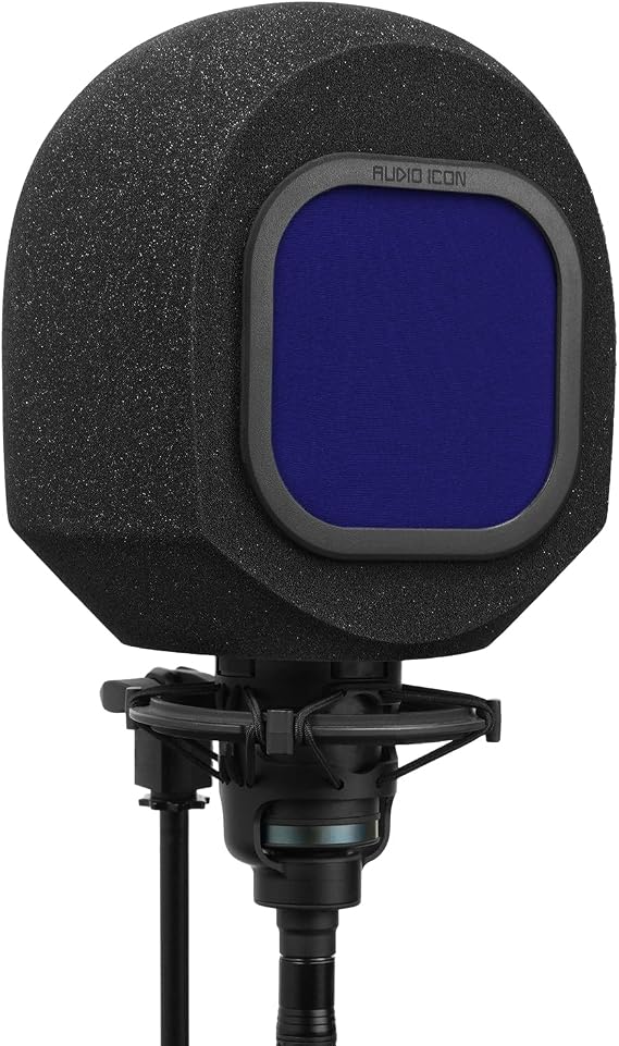 SoundBox Microphone Isolation Booth Windscreen, Side Address, Royal Blue