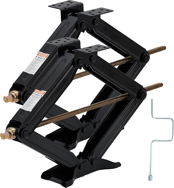 Set of 2 24" RV Stabilizer Jacks,7500LBS RV Trailer Stabilizer Jacks,Heavy Duty RV Leveling Jacks with Stable Base for Leveling & Stabilizering RV Travel Trailer Camper