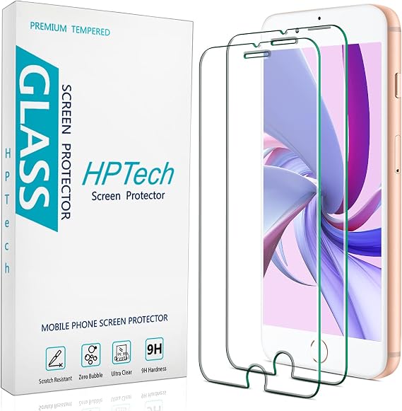 2 Pack Screen Protector for iPhone 8 Plus / 7 Plus Tempered Glass