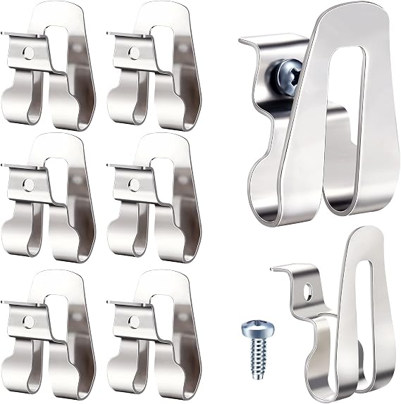 8 Pcs Replacement Belt Clip Hooks Stainless Steel Driver Belt Clip Hook