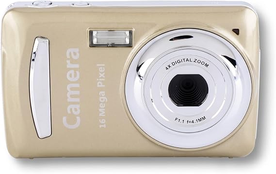 Digital Camera for Kids, 16MP 720P Video 4X Zoom 2.4 Inch LCD Screen Compact Camcorder with Fill Light and Memory Card Support, Children Gift