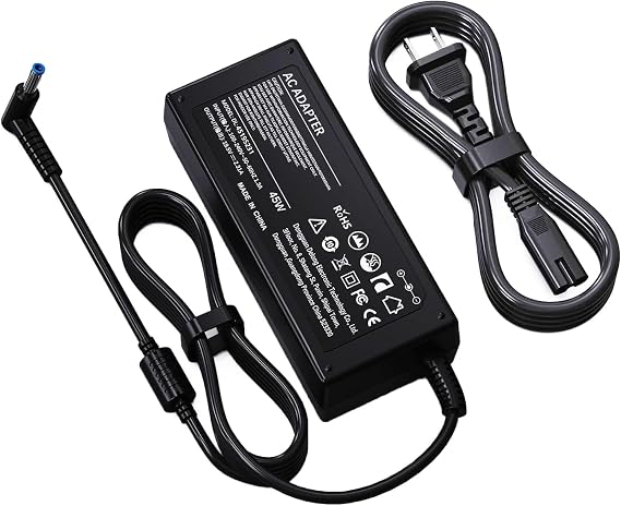 45W Laptop Charger Compatible with HP Spectre Pavilion Stream X360 and More Blue Tip Adapter Replacement (4.5mm3.0mm)