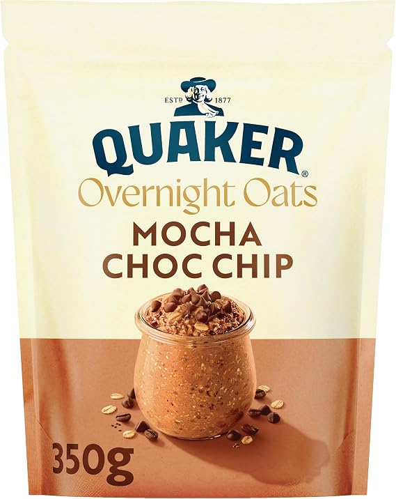 Quaker Overnight Oats Mocha Choc Chip Cereal 350g