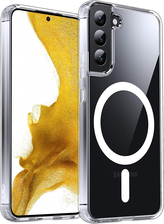 LeYi Galaxy S22 Plus用電話ケース:Mag-Safe Fit隆起したカメラガード付き、マット半透明スリム半透明ソフトタッチ保護用Samsung S22 Plus 5Gケース、クリア