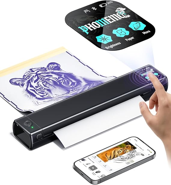 Phomemo M08F Plus Touchscreen Tattoo Stencil Printer, Bluetooth, Thermal